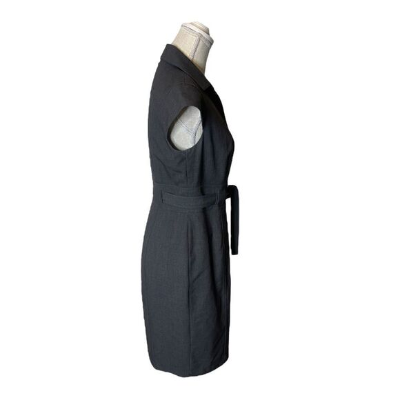 Calvin Klein Black Button Up Cap Sleeve Dress in Charcoal - Picture 8 of 15